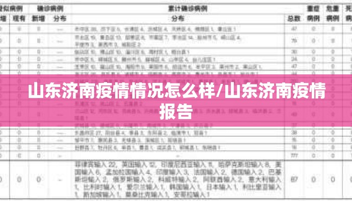 山东济南疫情情况怎么样/山东济南疫情报告