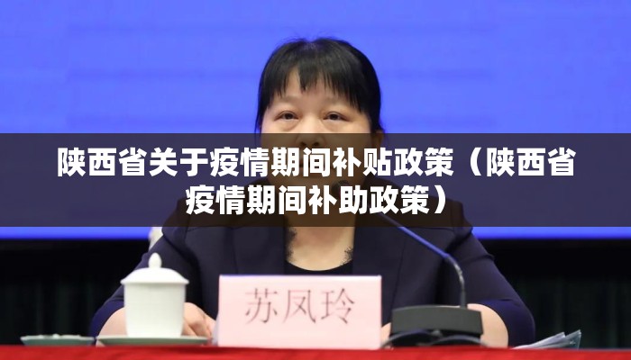 陕西省关于疫情期间补贴政策（陕西省疫情期间补助政策）