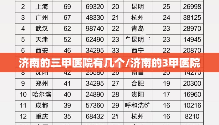 济南的三甲医院有几个/济南的3甲医院