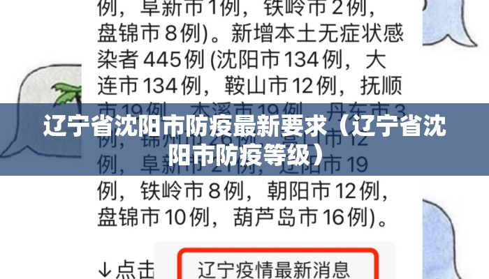 辽宁省沈阳市防疫最新要求（辽宁省沈阳市防疫等级）