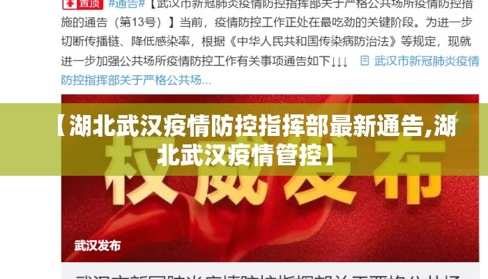 【湖北武汉疫情防控指挥部最新通告,湖北武汉疫情管控】