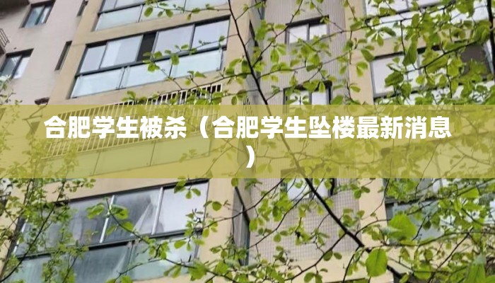 合肥学生被杀（合肥学生坠楼最新消息）