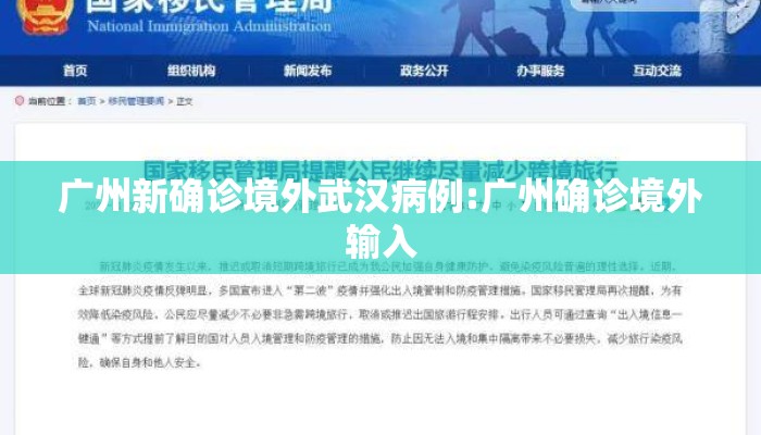 广州新确诊境外武汉病例:广州确诊境外输入