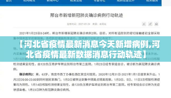 【河北省疫情最新消息今天新增病例,河北省疫情最新数据消息行动轨迹】