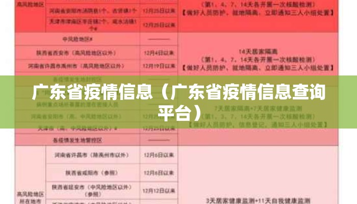 广东省疫情信息（广东省疫情信息查询平台）