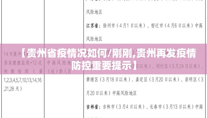 【贵州省疫情况如何/刚刚,贵州再发疫情防控重要提示】