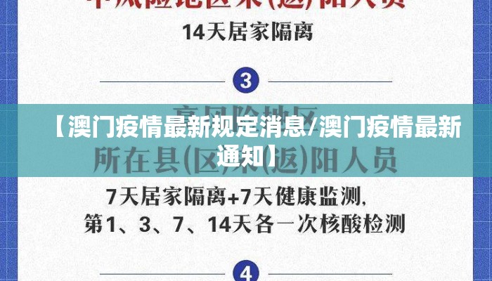 【澳门疫情最新规定消息/澳门疫情最新通知】