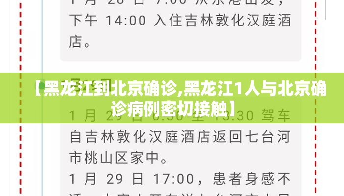 【黑龙江到北京确诊,黑龙江1人与北京确诊病例密切接触】