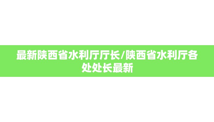 最新陕西省水利厅厅长/陕西省水利厅各处处长最新
