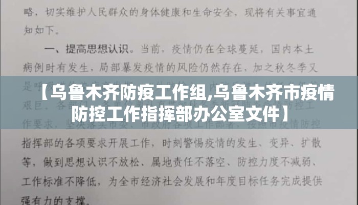 【乌鲁木齐防疫工作组,乌鲁木齐市疫情防控工作指挥部办公室文件】