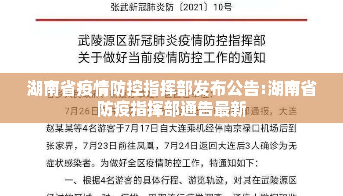 湖南省疫情防控指挥部发布公告:湖南省防疫指挥部通告最新