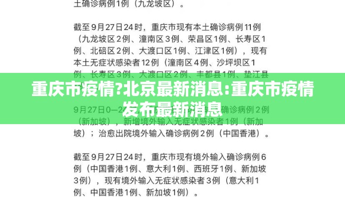 重庆市疫情?北京最新消息:重庆市疫情发布最新消息