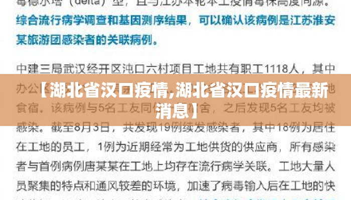 【湖北省汉口疫情,湖北省汉口疫情最新消息】