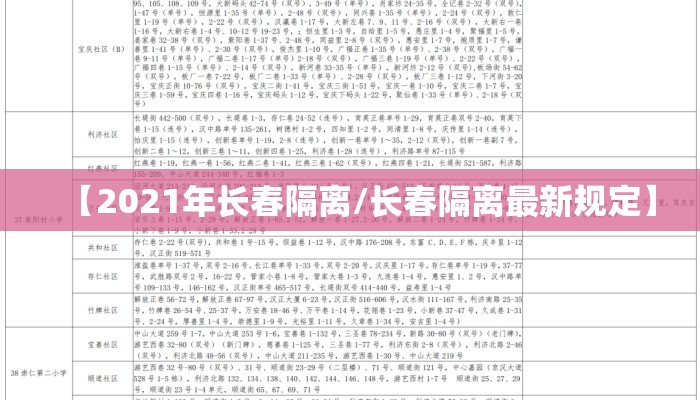 【2021年长春隔离/长春隔离最新规定】