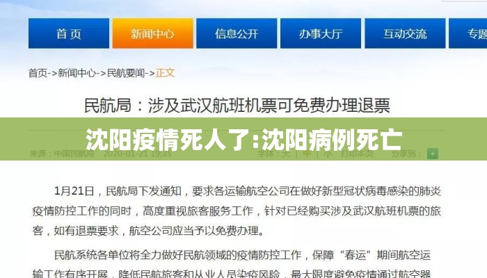 沈阳疫情死人了:沈阳病例死亡