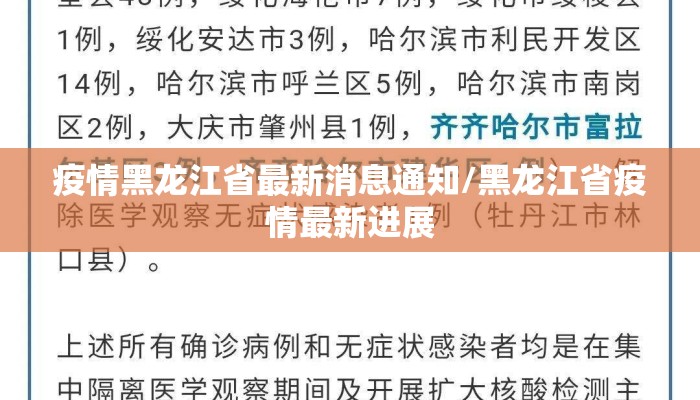 疫情黑龙江省最新消息通知/黑龙江省疫情最新进展
