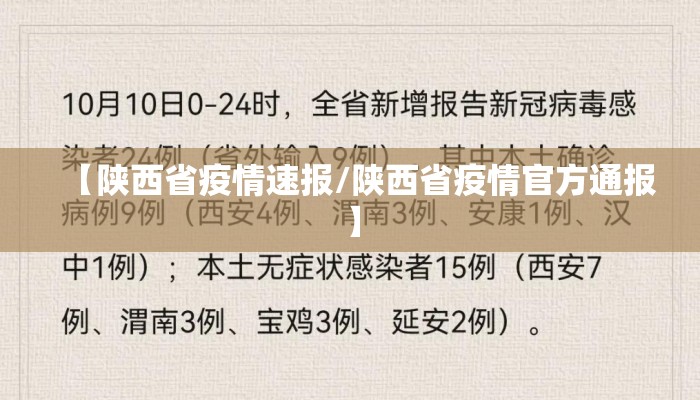 【陕西省疫情速报/陕西省疫情官方通报】