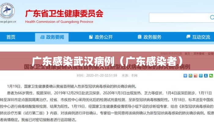 广东感染武汉病例（广东感染者）