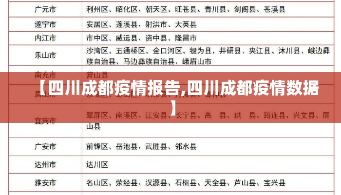 【四川成都疫情报告,四川成都疫情数据】
