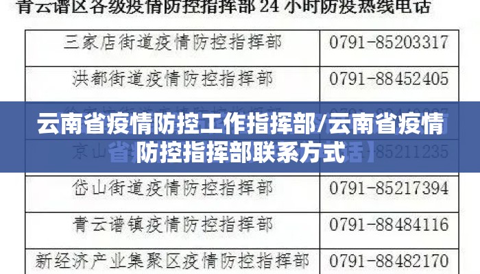 云南省疫情防控工作指挥部/云南省疫情防控指挥部联系方式