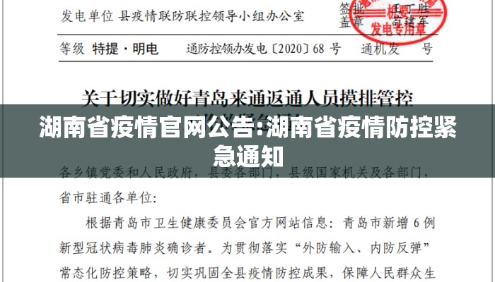 湖南省疫情官网公告:湖南省疫情防控紧急通知
