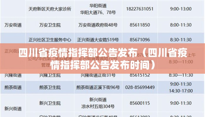 四川省疫情指挥部公告发布（四川省疫情指挥部公告发布时间）