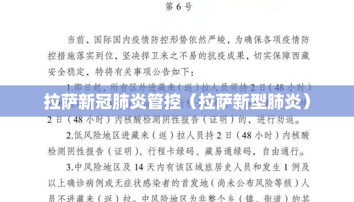 拉萨新冠肺炎管控（拉萨新型肺炎）