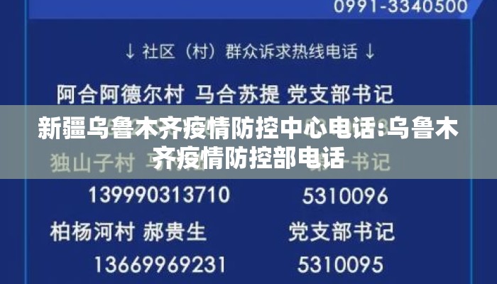 新疆乌鲁木齐疫情防控中心电话:乌鲁木齐疫情防控部电话