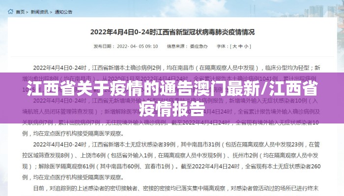 江西省关于疫情的通告澳门最新/江西省疫情报告