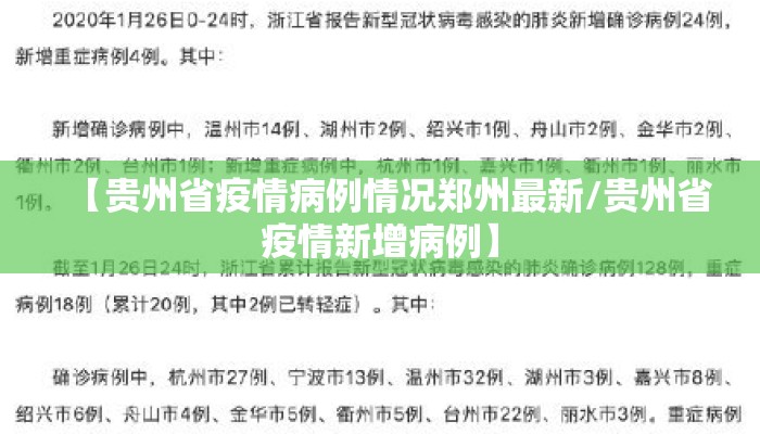【贵州省疫情病例情况郑州最新/贵州省疫情新增病例】 【贵州省疫情病例情况郑州最新/贵州省疫情新增病例】