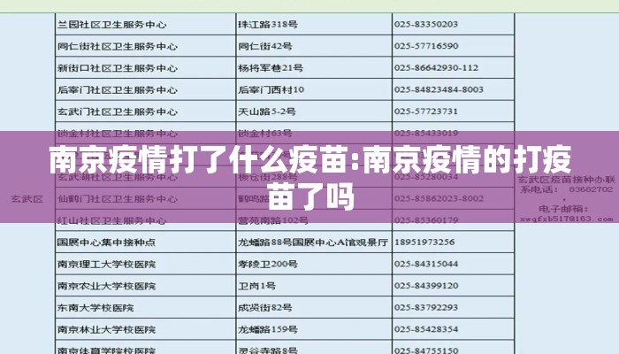 南京疫情打了什么疫苗:南京疫情的打疫苗了吗 南京疫情打了什么疫苗:南京疫情的打疫苗了吗