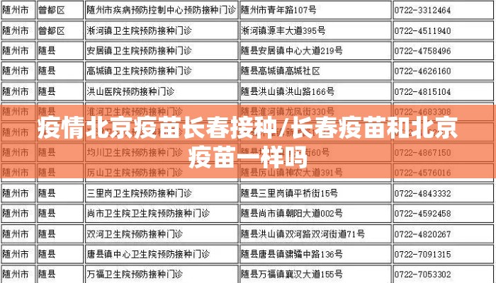 疫情北京疫苗长春接种/长春疫苗和北京疫苗一样吗 疫情北京疫苗长春接种/长春疫苗和北京疫苗一样吗