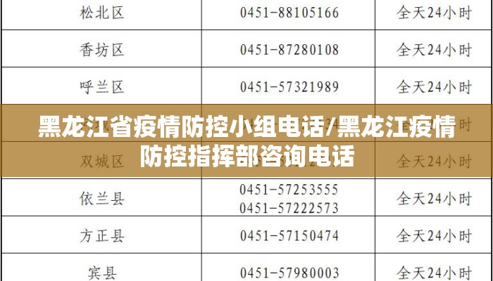 黑龙江省疫情防控小组电话/黑龙江疫情防控指挥部咨询电话