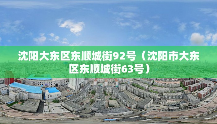 沈阳大东区东顺城街92号（沈阳市大东区东顺城街63号）