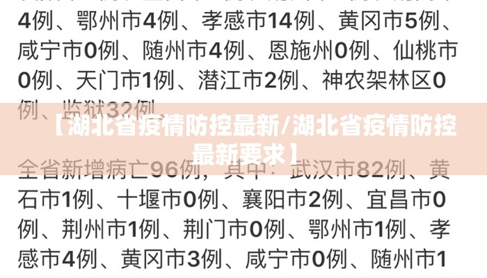 【湖北省疫情防控最新/湖北省疫情防控最新要求】
