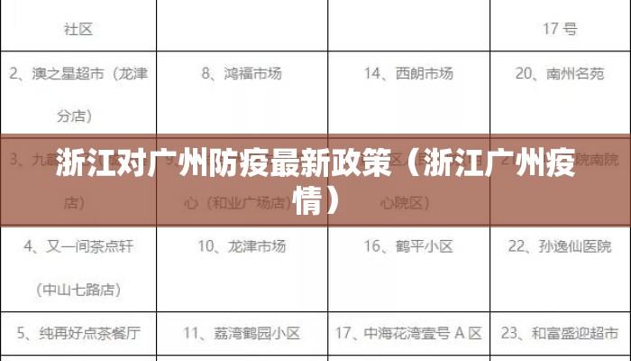 浙江对广州防疫最新政策（浙江广州疫情）