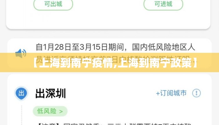 【上海到南宁疫情,上海到南宁政策】