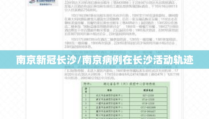 南京新冠长沙/南京病例在长沙活动轨迹