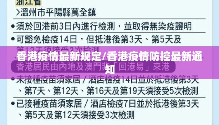 香港疫情最新规定/香港疫情防控最新通知