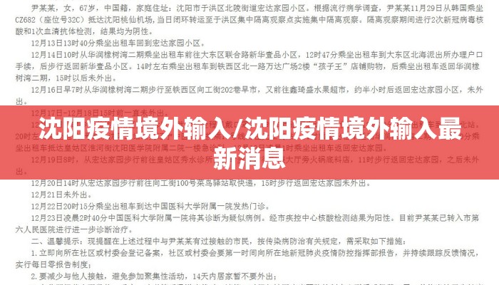 沈阳疫情境外输入/沈阳疫情境外输入最新消息