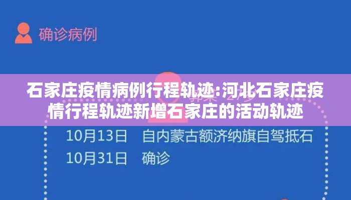 石家庄疫情病例行程轨迹:河北石家庄疫情行程轨迹新增石家庄的活动轨迹