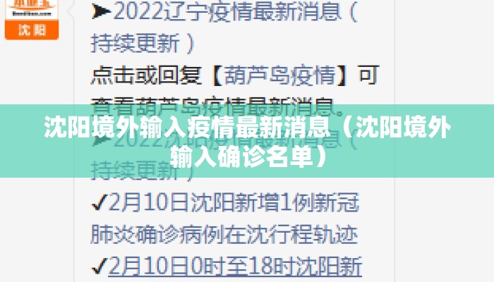 沈阳境外输入疫情最新消息(沈阳境外输入确诊名单) 沈阳境外输入疫情最新消息(沈阳境外输入确诊名单)