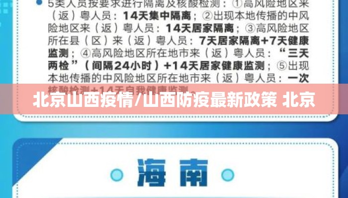 北京山西疫情/山西防疫最新政策 北京