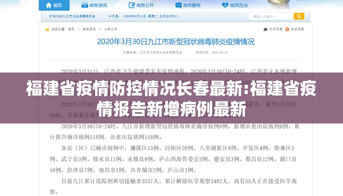 福建省疫情防控情况长春最新:福建省疫情报告新增病例最新