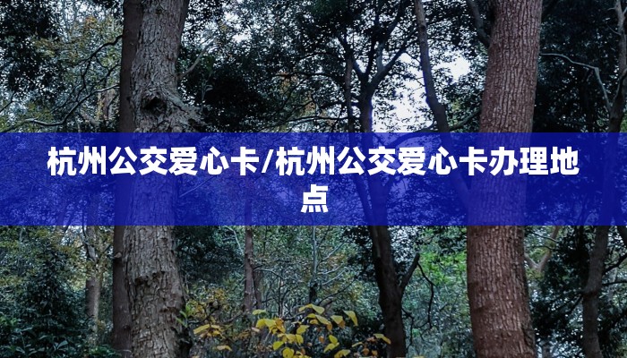 杭州公交爱心卡/杭州公交爱心卡办理地点
