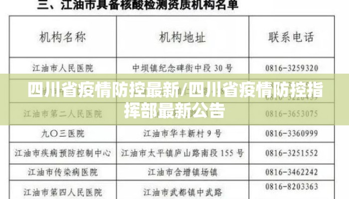 四川省疫情防控最新/四川省疫情防控指挥部最新公告