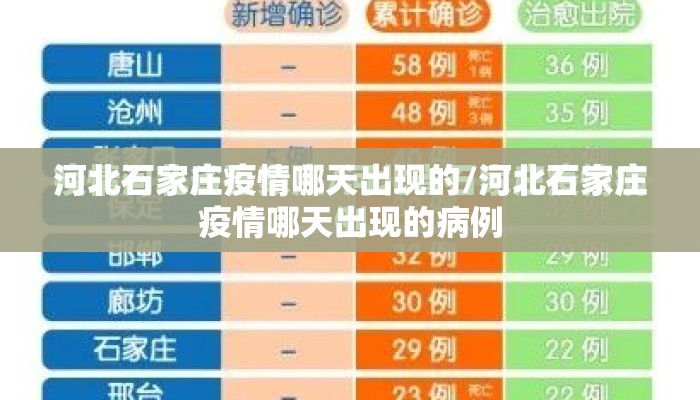 河北石家庄疫情哪天出现的/河北石家庄疫情哪天出现的病例