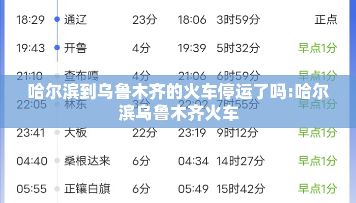 哈尔滨到乌鲁木齐的火车停运了吗:哈尔滨乌鲁木齐火车