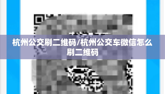 杭州公交刷二维码/杭州公交车微信怎么刷二维码