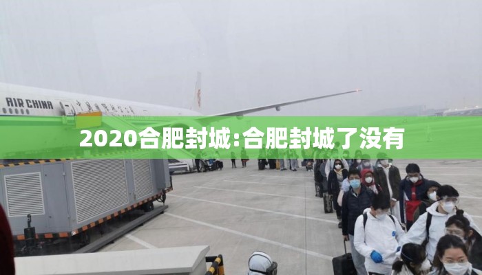 2020合肥封城:合肥封城了没有